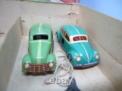 RARE 1950's Tippco #795 US Zone Germany Wind Up Cars Race Track With BOX Tin Toy