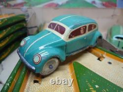 RARE 1950's Tippco #795 US Zone Germany Wind Up Cars Race Track With BOX Tin Toy