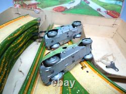RARE 1950's Tippco #795 US Zone Germany Wind Up Cars Race Track With BOX Tin Toy