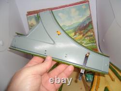 RARE 1950's Tippco #795 US Zone Germany Wind Up Cars Race Track With BOX Tin Toy