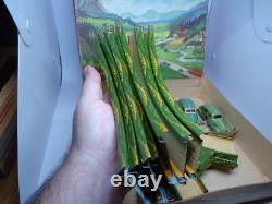 RARE 1950's Tippco #795 US Zone Germany Wind Up Cars Race Track With BOX Tin Toy