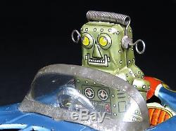 Rare Atc Japan Robot Space Patrol X-5 Mercedes Tin Car Litho Friction Toy