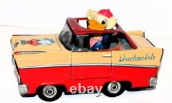 RARE EX+1950sDUCKMOBILE FRICTION DRIVE DONALD DUCK UNAUTHORIZED TOY CAR+ACTION