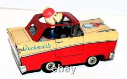 RARE EX+1950sDUCKMOBILE FRICTION DRIVE DONALD DUCK UNAUTHORIZED TOY CAR+ACTION