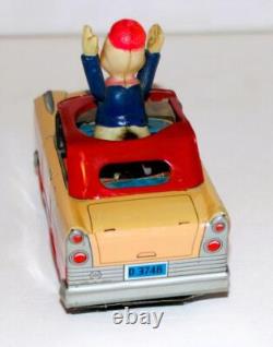 RARE EX+1950sDUCKMOBILE FRICTION DRIVE DONALD DUCK UNAUTHORIZED TOY CAR+ACTION