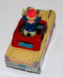 RARE EX+1950sDUCKMOBILE FRICTION DRIVE DONALD DUCK UNAUTHORIZED TOY CAR+ACTION