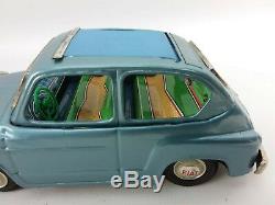 RARE FIND Vintage Bandai Fiat 600 Friction Motor Tin Car Original Made In Japan