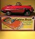 RARE JAPAN 1950s TIN LITHO TOY BATTERY OPERATED GOLDEN BEAM CAR With ORIGINAL BOX