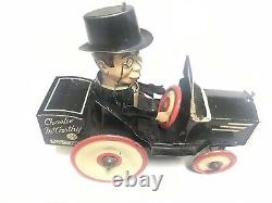 RARE Red Wheels 1930S MARX CHARLIE MCCARTHY TOY WINDUP CAR