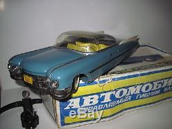 Rare! Vintage Cadillac Eldorado Tin Toy Car Mechanical Remote Controller