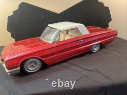 RARE Vintage 1960s ICHIKO Japan Ford Thunderbird Retractable Roof 15.25 Tin Car