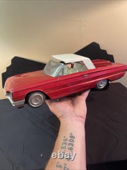 RARE Vintage 1960s ICHIKO Japan Ford Thunderbird Retractable Roof 15.25 Tin Car