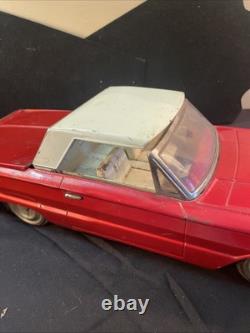 RARE Vintage 1960s ICHIKO Japan Ford Thunderbird Retractable Roof 15.25 Tin Car