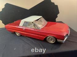 RARE Vintage 1960s ICHIKO Japan Ford Thunderbird Retractable Roof 15.25 Tin Car