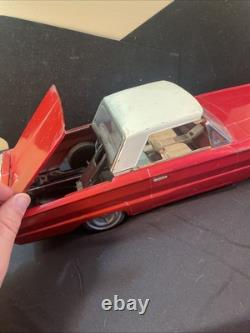 RARE Vintage 1960s ICHIKO Japan Ford Thunderbird Retractable Roof 15.25 Tin Car