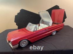 RARE Vintage 1960s ICHIKO Japan Ford Thunderbird Retractable Roof 15.25 Tin Car