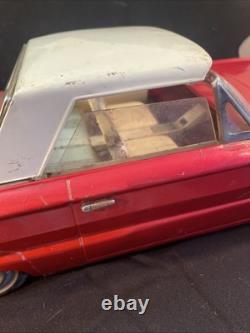RARE Vintage 1960s ICHIKO Japan Ford Thunderbird Retractable Roof 15.25 Tin Car
