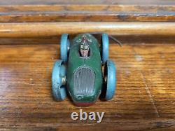 RARE Vintage PRESSED STEEL Two Sided Toy RACE CAR With 2 DRIVERS