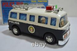 RARE Vintage Yonezawa NOS Japan Battery Operated Police Bus Works