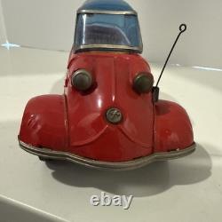 RARE Vtg Bandai Tin Messerschmitt KR200 Kabinenroller 3-wheel Bubble Car Japan