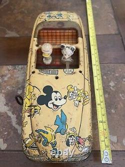 RARE WALT DISNEY Parade Roadster 1950 wind up car