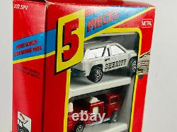 RARE vtg Majorette Emergency Services 5 Toy Cars Truck with original box FRANCE