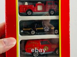 RARE vtg Majorette Emergency Services 5 Toy Cars Truck with original box FRANCE