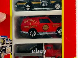 RARE vtg Majorette Emergency Services 5 Toy Cars Truck with original box FRANCE