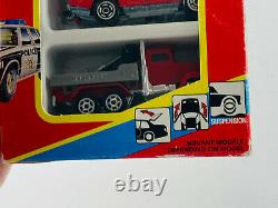 RARE vtg Majorette Emergency Services 5 Toy Cars Truck with original box FRANCE