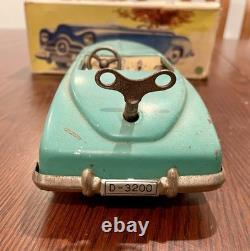 RAREDistlerD-3200 Wind-Up Clockwork Tin Toy CarWith Box & KeyWORKS