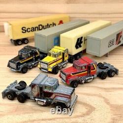 RETRO TOYS Classic 4×American trailor Trucks SET Vintage Mini Cars Antique Toys