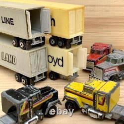 RETRO TOYS Classic 4×American trailor Trucks SET Vintage Mini Cars Antique Toys