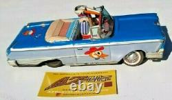 ROUGH Vintage Rare Tin Toys Car Ford Fairlane Convertible MERRY DUCK Alps 50's