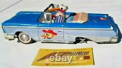 ROUGH Vintage Rare Tin Toys Car Ford Fairlane Convertible MERRY DUCK Alps 50's