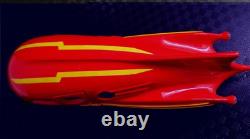 Race Car Jet Age Space Craft Rocket Ship SpaceCraft Red Tin Metal Model Toy 1950