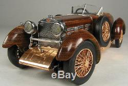 Racer Vintage Antique Sport Car Rare Woody Wood Speed Boattail Concept Model