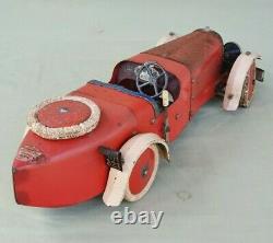 Rare 1930's Meccano Constructor Car No 2 Boat Tail Version Clockwork Red & Cream