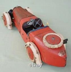 Rare 1930's Meccano Constructor Car No 2 Boat Tail Version Clockwork Red & Cream