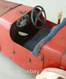 Rare 1930's Meccano Constructor Car No 2 Boat Tail Version Clockwork Red & Cream