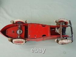 Rare 1930's Meccano Constructor Car No 2 Boat Tail Version Clockwork Red & Cream