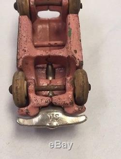 Rare Antique Arcade Mfg Co Cast Iron Sedan Pink Car Toy