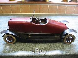Rare Antique Toy 1919 Huge Structo Stutz Bearcat Clockwork Tin Car & Paper Work
