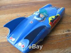 Rare Asc Aoshin 11 Tin Toy Batman Car Batmobile With Working Friction Engine