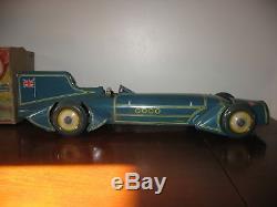Rare Boxed Gunthermann BlueBird Tinplate LAND SPEED RECORD Car Germany Tin Toy