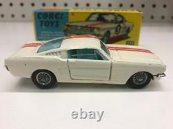 Rare Corgi Toys Vintage # 325 Ford Mustang Die-Cast Near Mint With Original Box