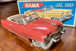 Rare GAMA CADILLAC 350EA ELECTRIC Tin Convertible Car PEACH RED Germany 1953