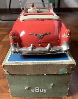 Rare GAMA CADILLAC 350EA ELECTRIC Tin Convertible Car PEACH RED Germany 1953