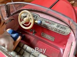 Rare GAMA CADILLAC 350EA ELECTRIC Tin Convertible Car PEACH RED Germany 1953