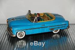 Rare Ichiko Japan Tin Friction Pontiac Convertible & Driver 1953 Tinplate Car