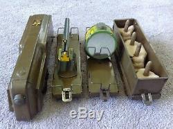 Rare Marx prewar ARMY Floor Train 4-Car Metal Wood Wheels 1940 wyandotte hafner
